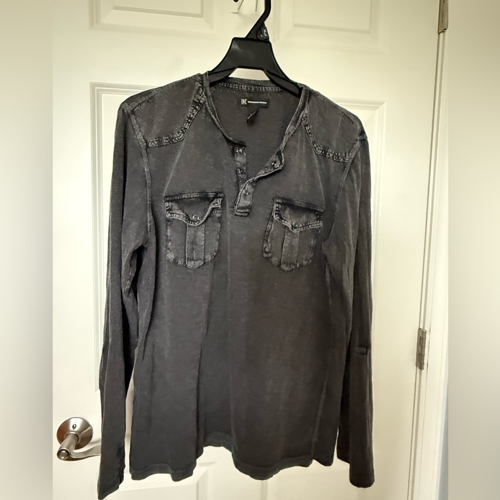 INC International Concepts Charcoal Long Sleeve Shirt